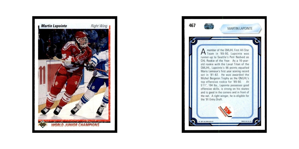 1990 Upper Deck Martin Lapointe Hockey Cards #467