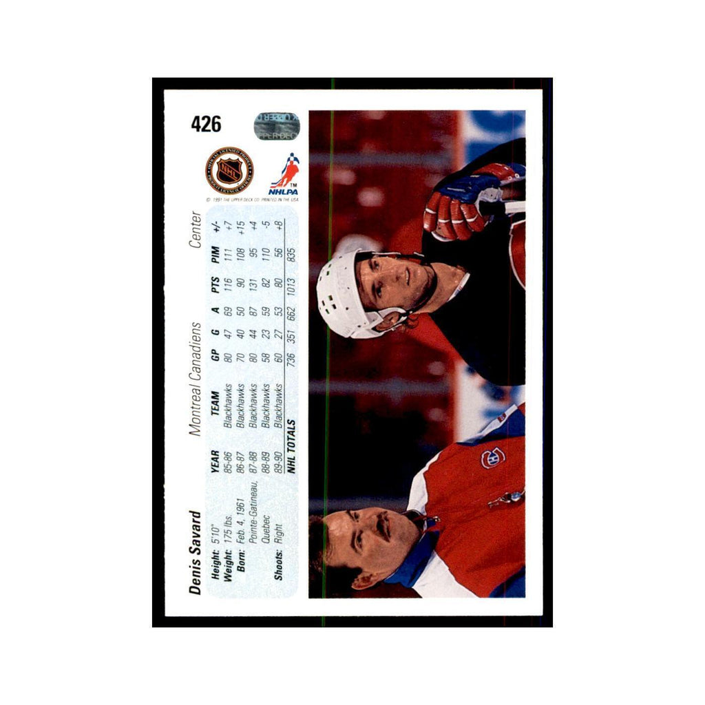 1990 Upper Deck Denis Savard Hockey Cards #426