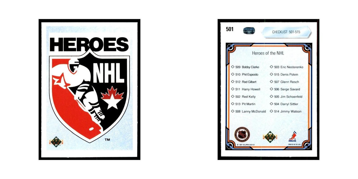 1990 Upper Deck Checklist 501-515 Hockey Cards #501