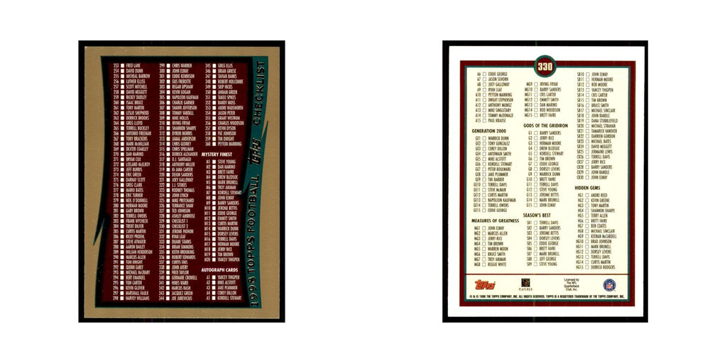 1998 Topps Checklist #330