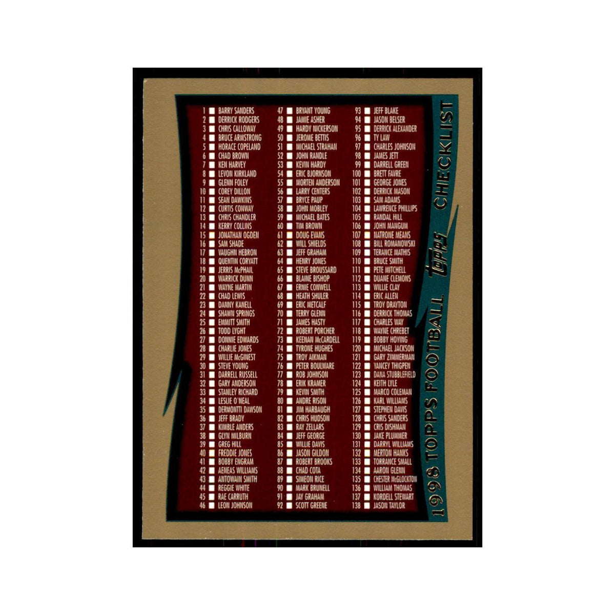 1998 Topps Checklist 1 #329