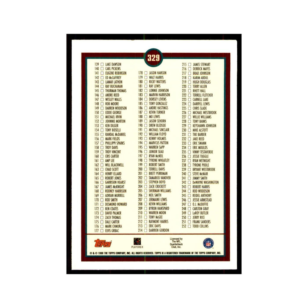 1998 Topps Checklist 1 #329