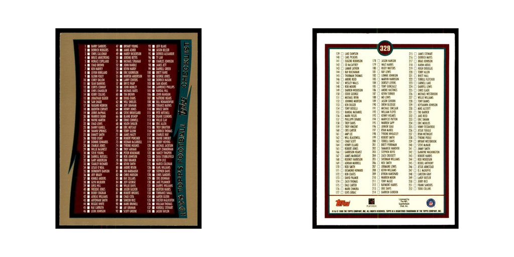 1998 Topps Checklist 1 #329
