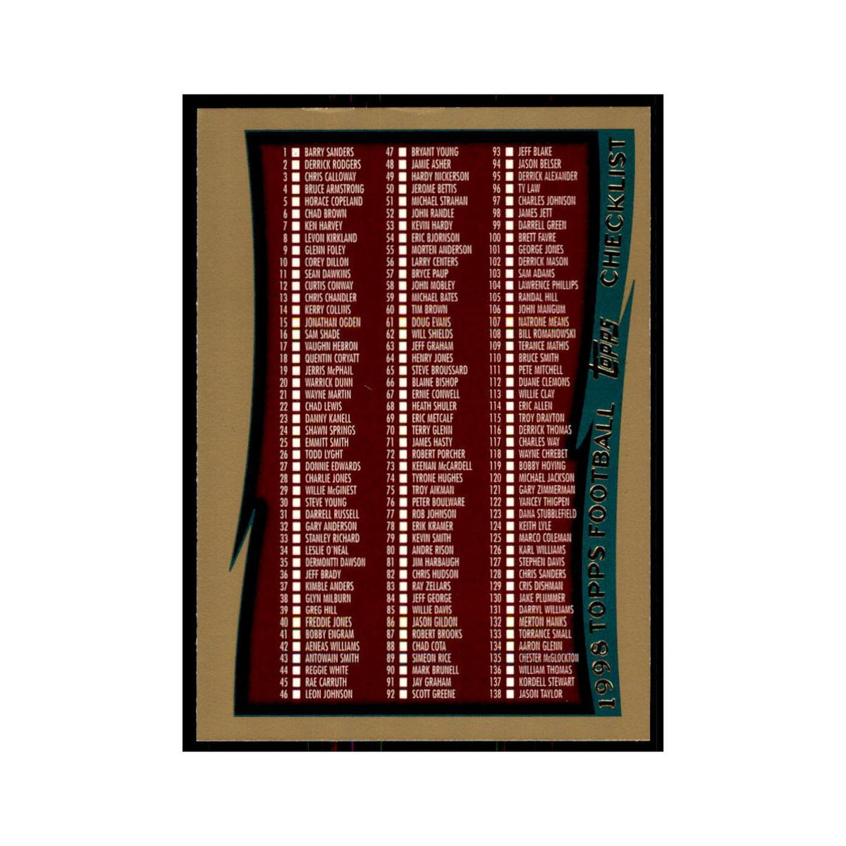 1998 Topps Checklist 1 #329