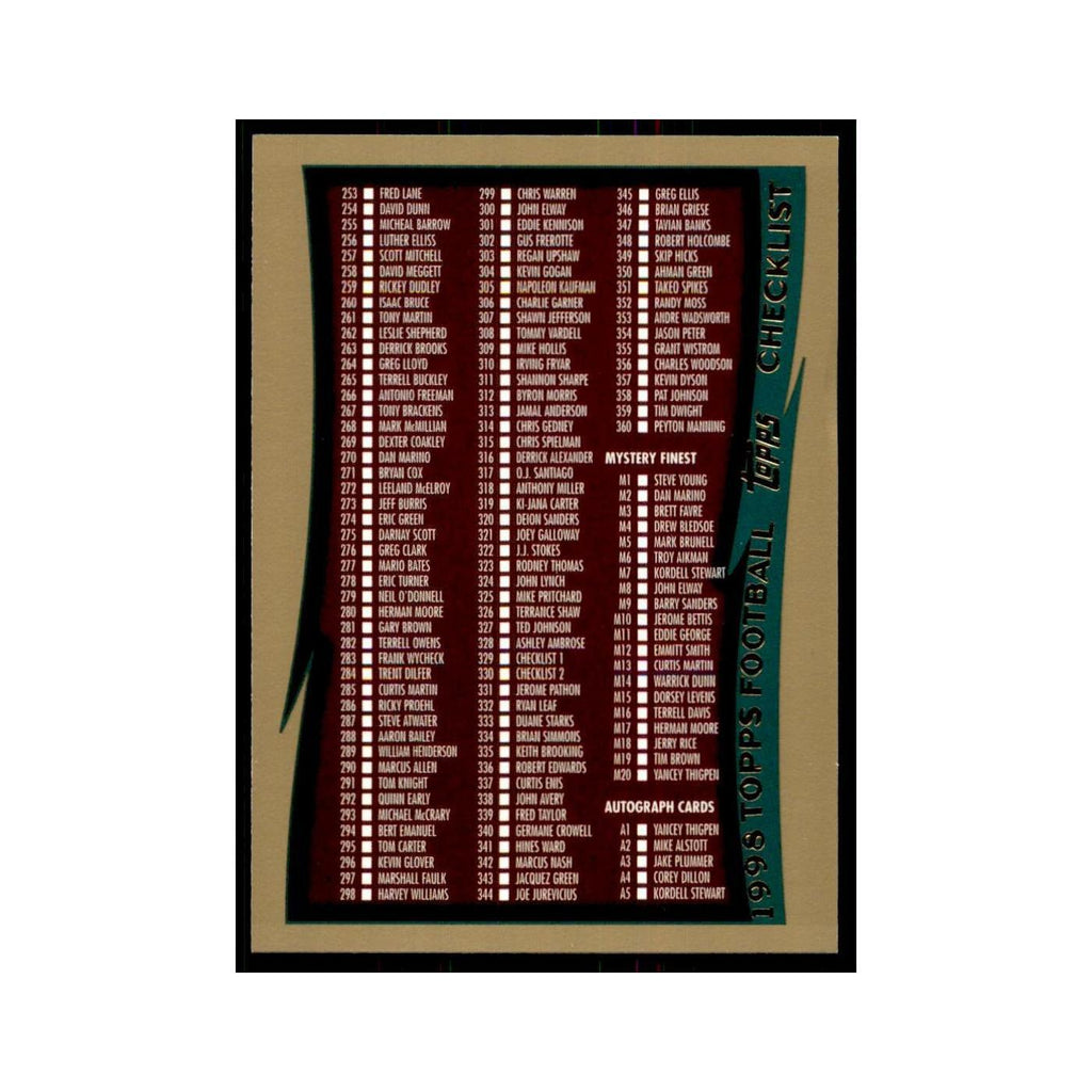 1998 Topps Checklist Auto #330