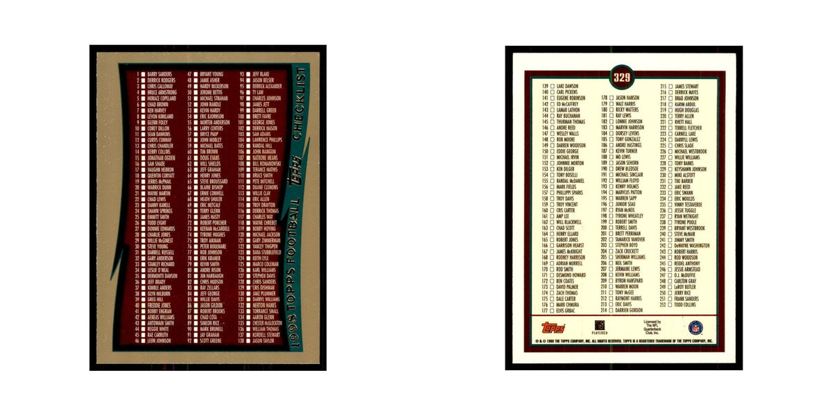 1998 Topps Checklist 1 #329