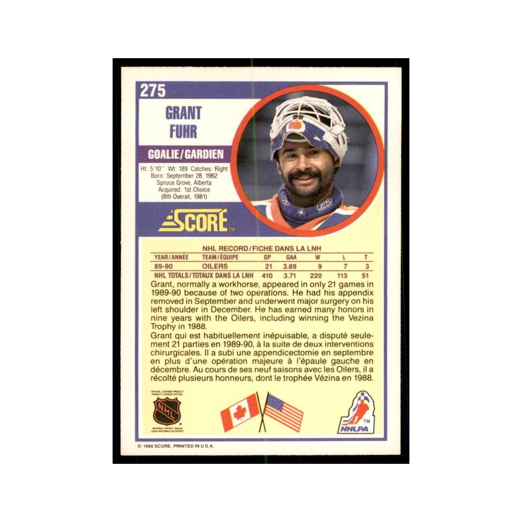 1990 Score Canadian Grant Fuhr Hockey Cards #275