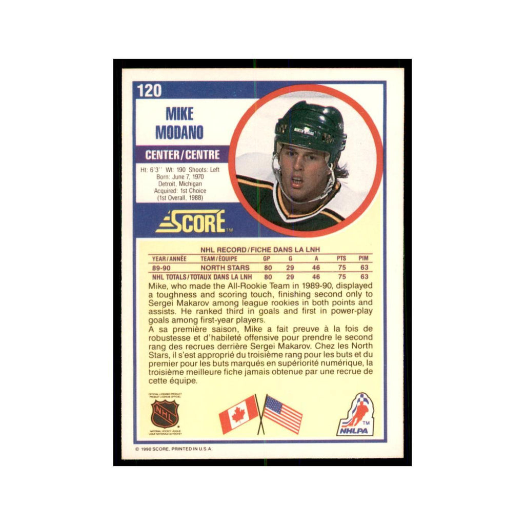 1990 Score Canadian Mike Modano Hockey Cards #120
