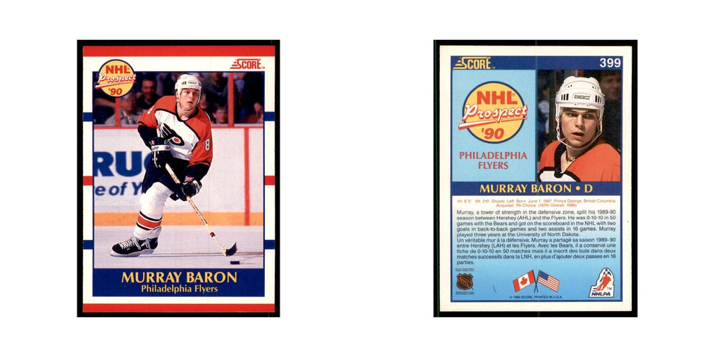 1990 Score Canadian Murray Baron Hockey Cards #399
