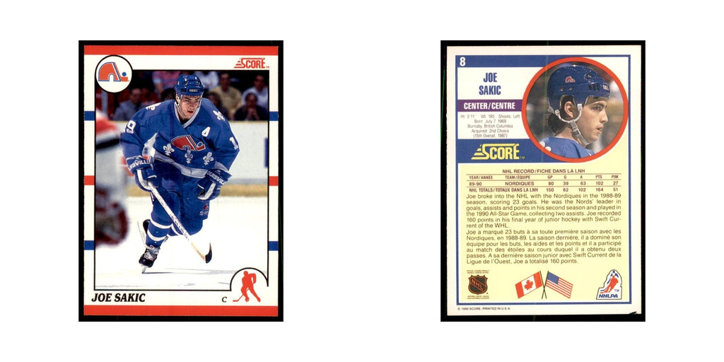 1990 Score Canadian Joe Sakic Hockey Cards #8