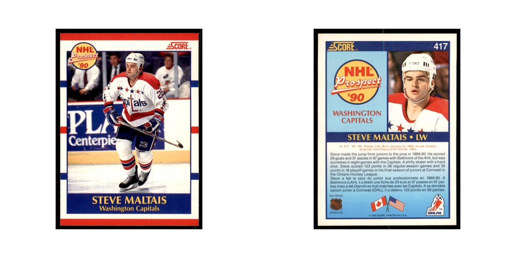 1990 Score Canadian Steve Maltais Hockey Cards #417