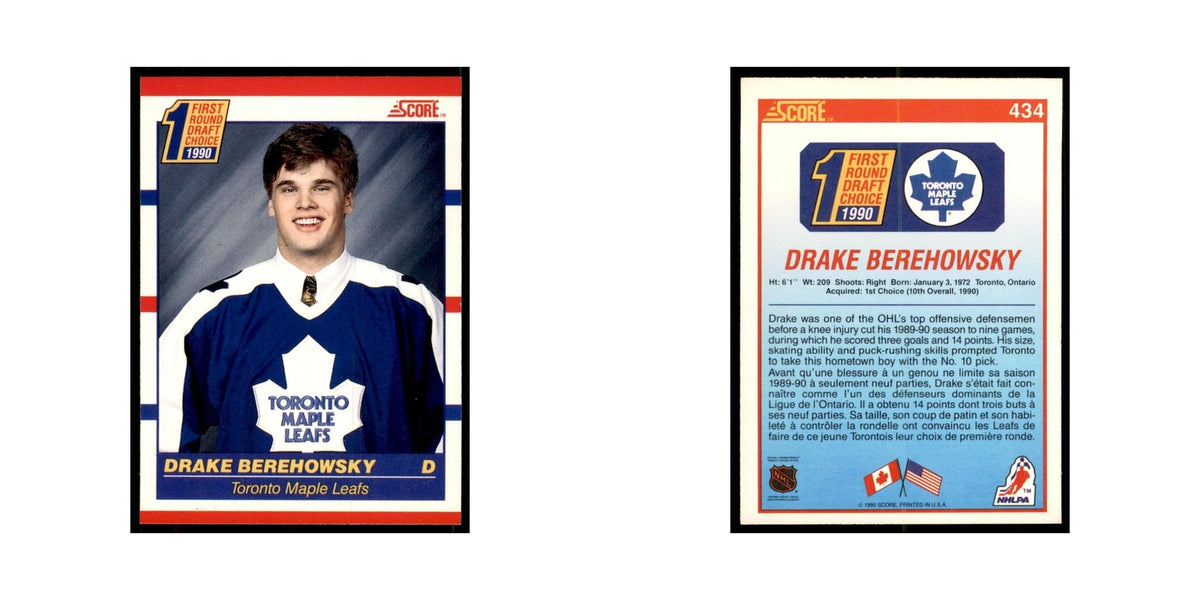 1990 Score Canadian Drake Berehowsky Hockey Cards #434
