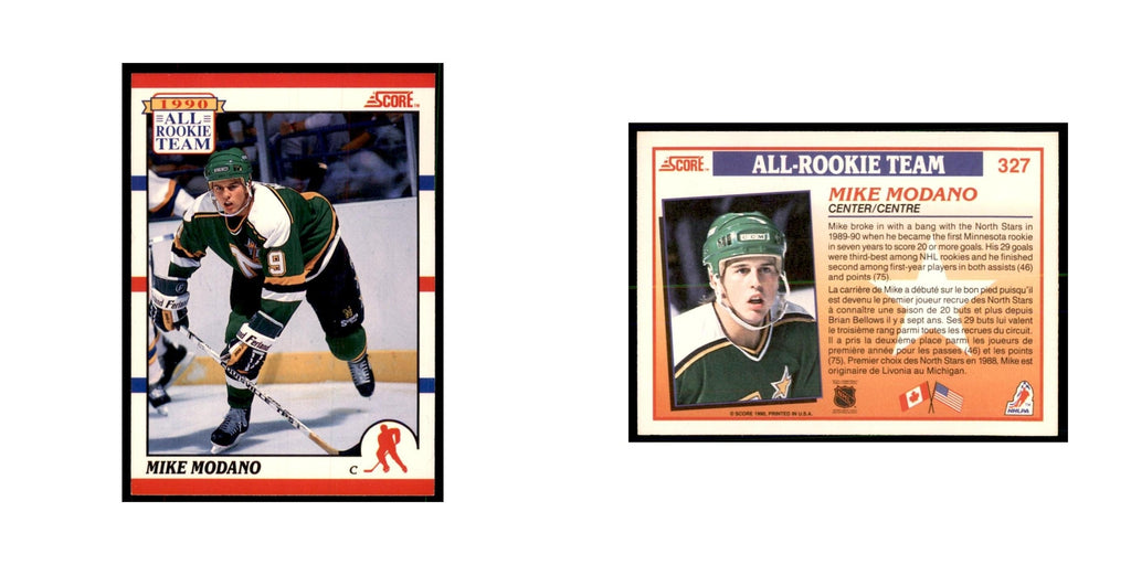 1990 Score Canadian Mike Modano RC Hockey Cards #327