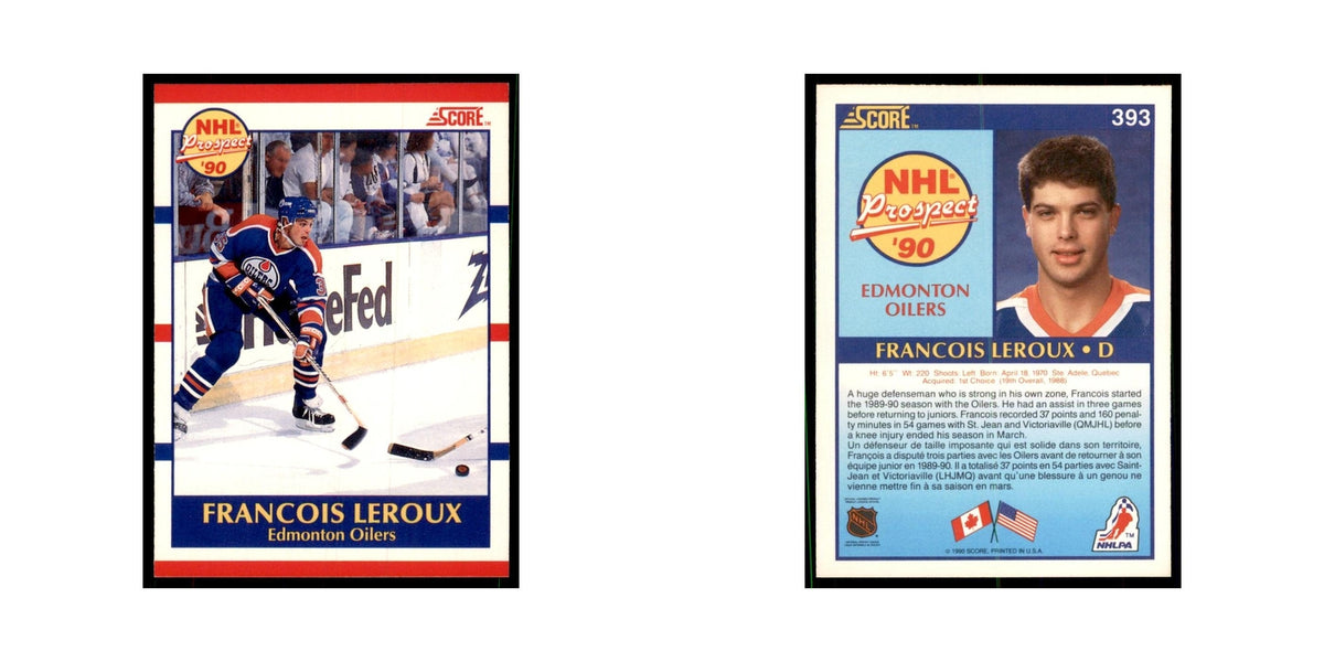 1990 Score Canadian Francois Leroux Hockey Cards #393