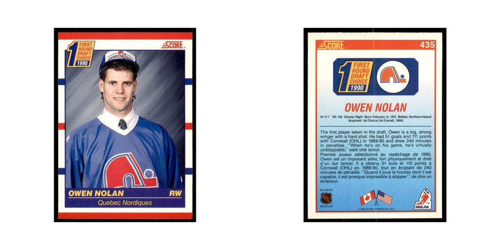 1990 Score Canadian Owen Nolan Hockey Cards #435