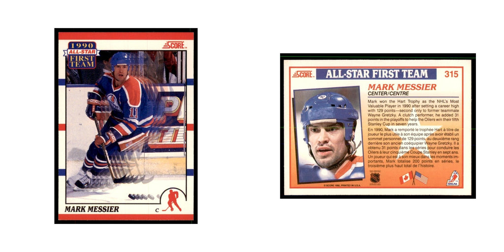 1990 Score Canadian Mark Messier Hockey Cards #315