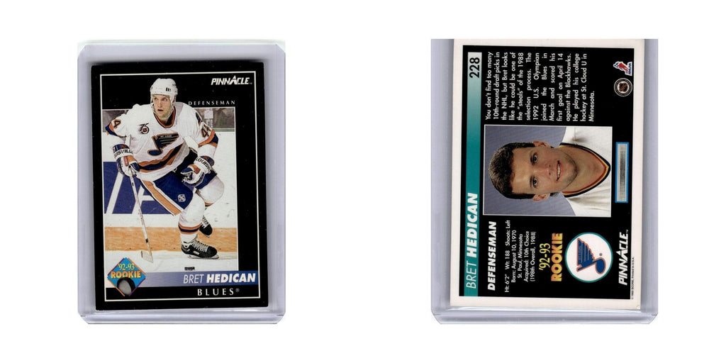 Bret Hedican 1992 Pinnacle #228 St. Louis Blues Hockey Card NM