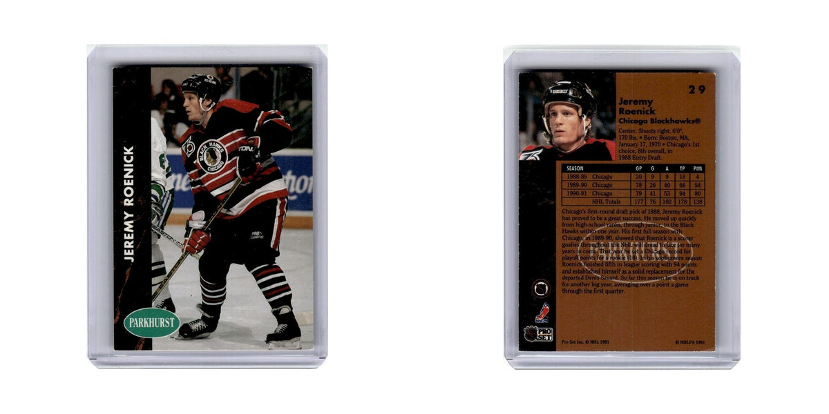 Jeremy Roenick 1991 Parkhurst #29 Chicago Blackhawks Hockey Card NM