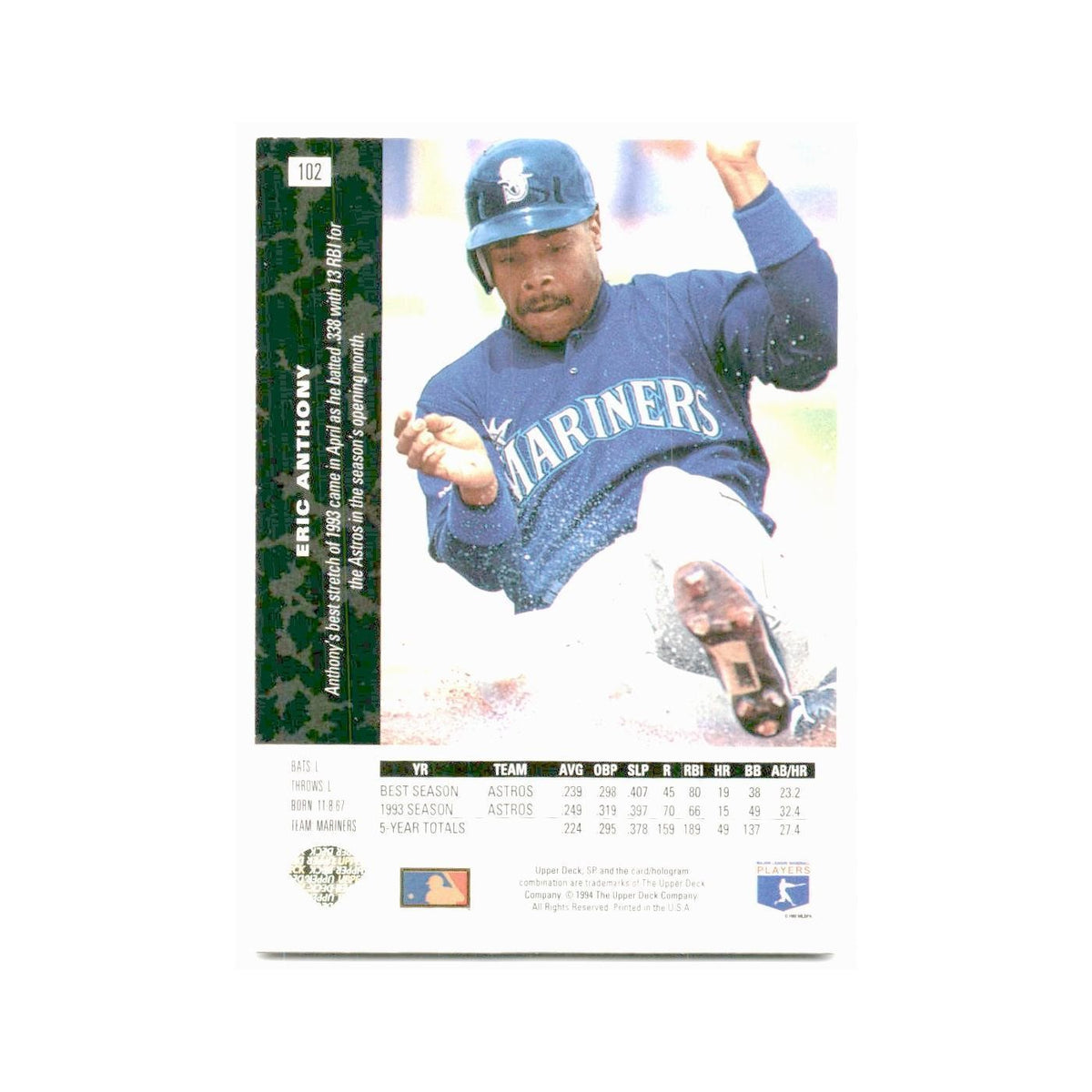 Eric Anthony 1994 SP #102 Seattle Mariners Baseball Card NM