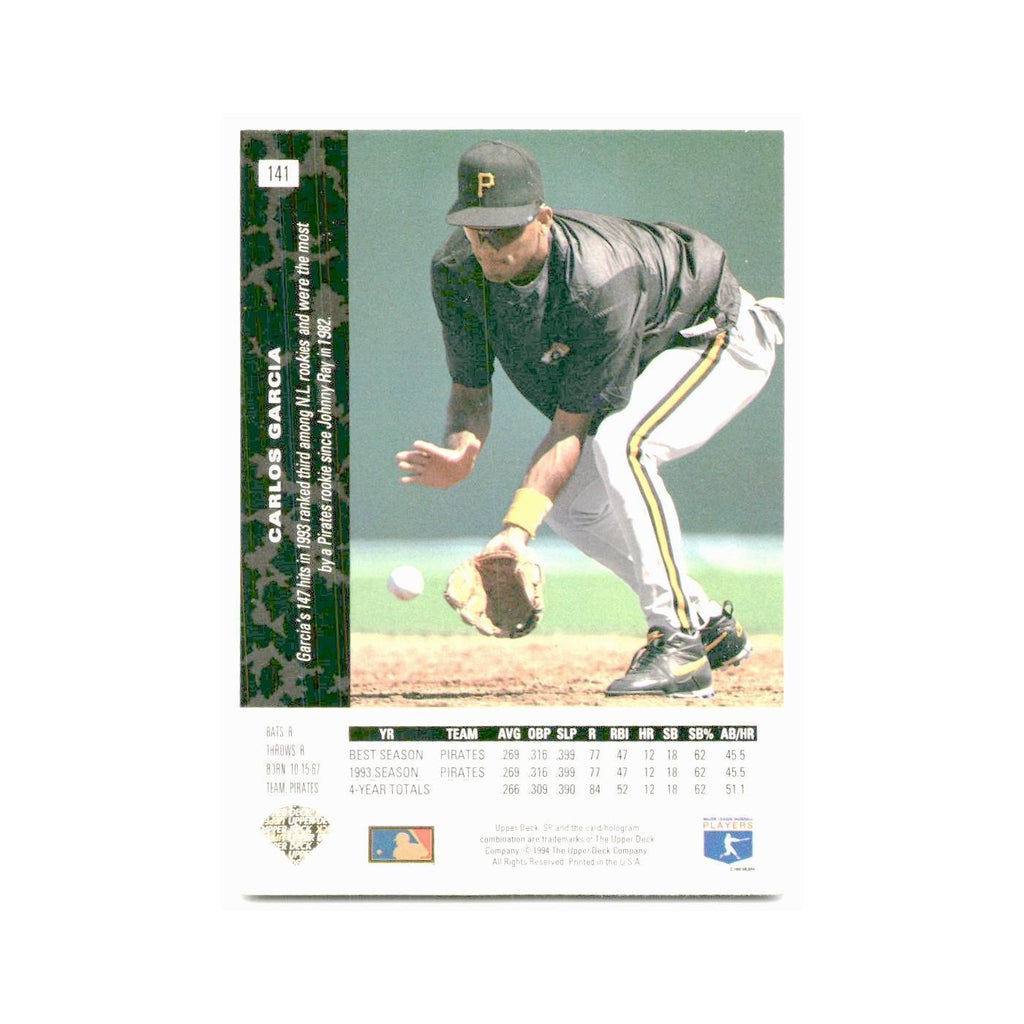 Carlos Garcia 1994 SP #141 Pittsburgh Pirates Baseball Card NM