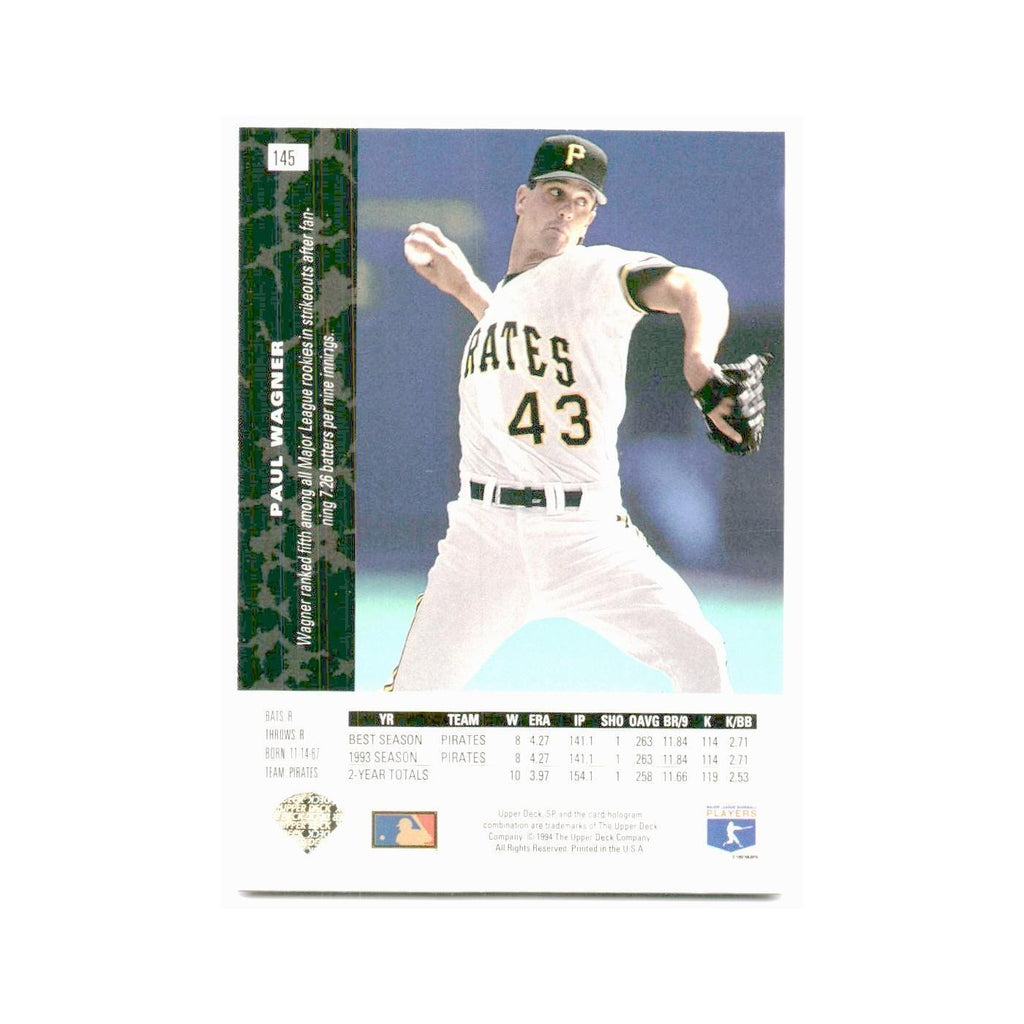 Paul Wagner 1994 SP #145 Pittsburgh Pirates Baseball Card NM