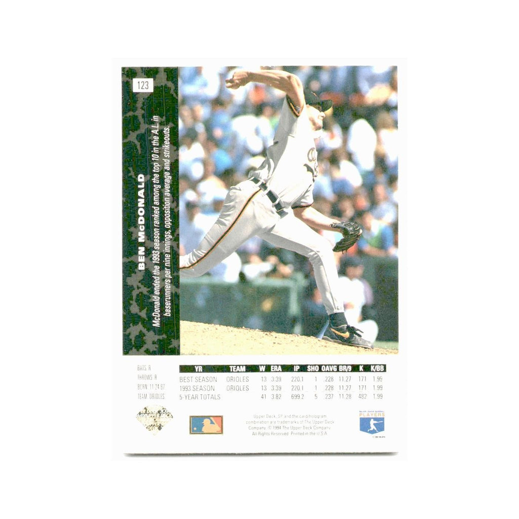 Ben McDonald 1994 SP #123 Baltimore Orioles Baseball Card NM