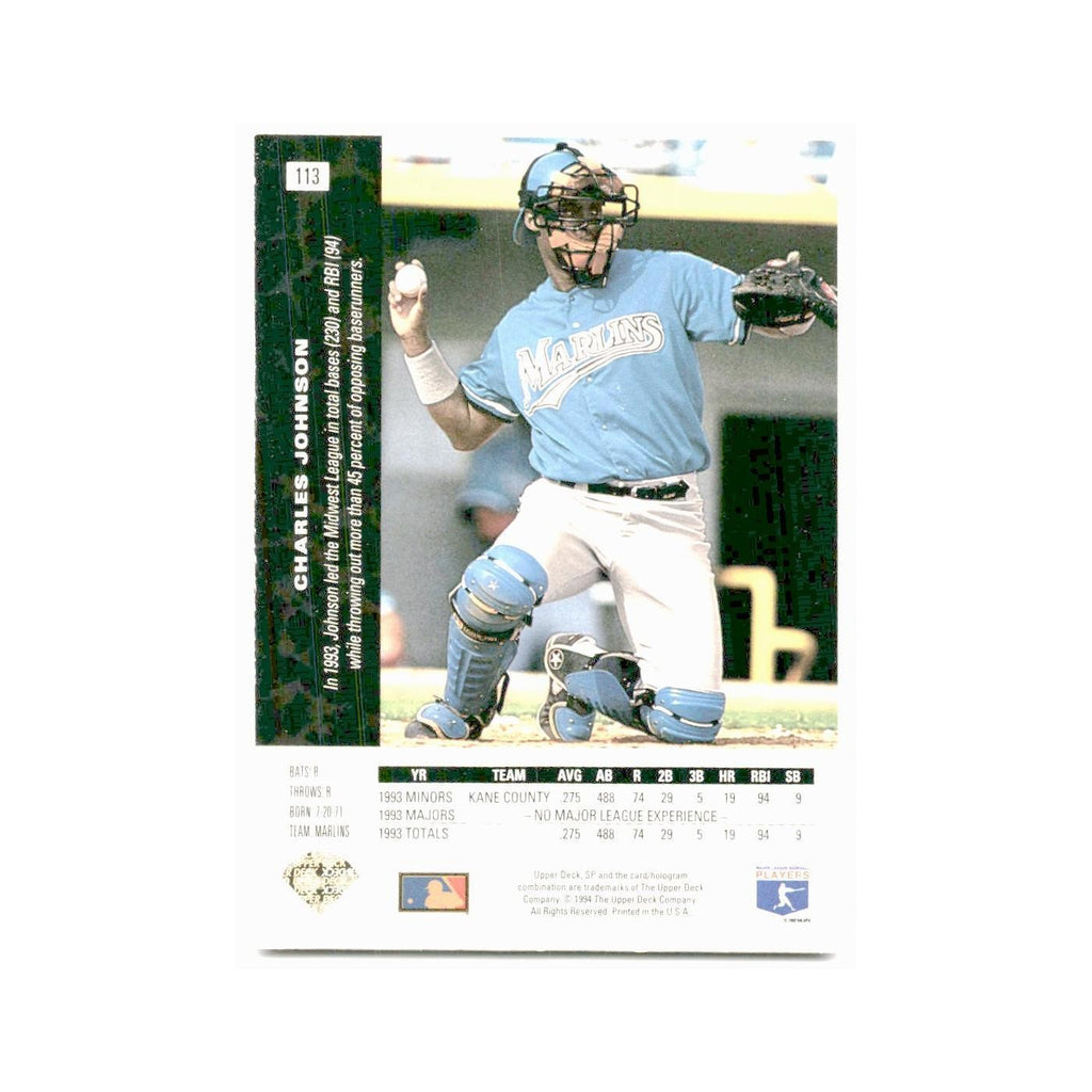 Charles Johnson 1994 SP #113 Florida Marlins Baseball Card NM