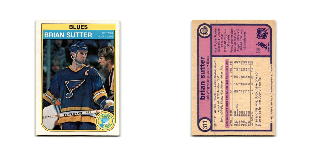 1982 O-Pee-Chee Brian Sutter St. Louis Blues #311
