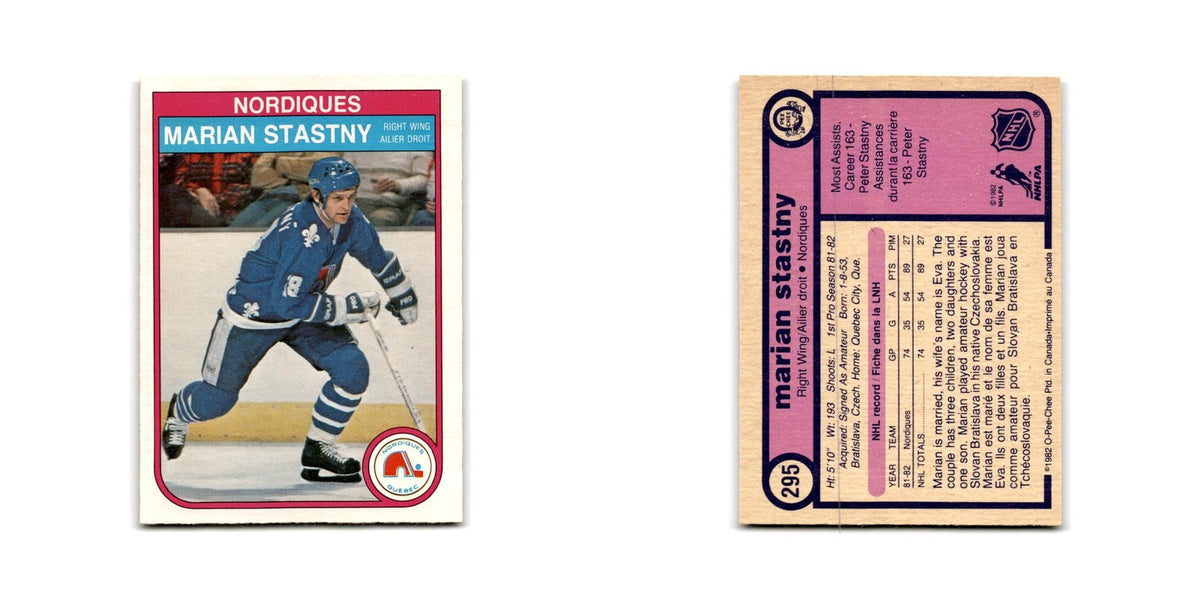 1982 O-Pee-Chee Marian Stastny RC Quebec Nordiques #295
