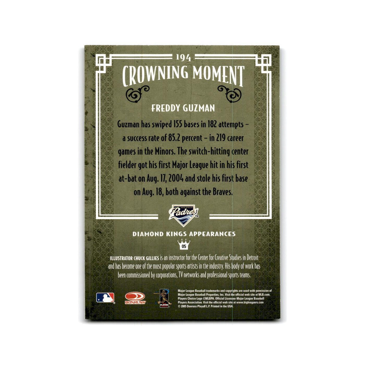 2005 Donruss Diamond Kings Freddy Guzman Padres #194