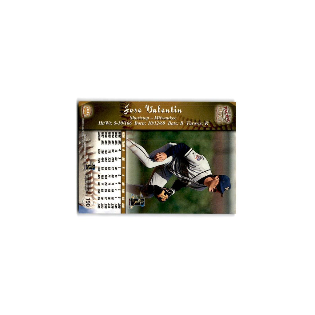 1998 Pacific Paramount Jose Valentin Brewers #190
