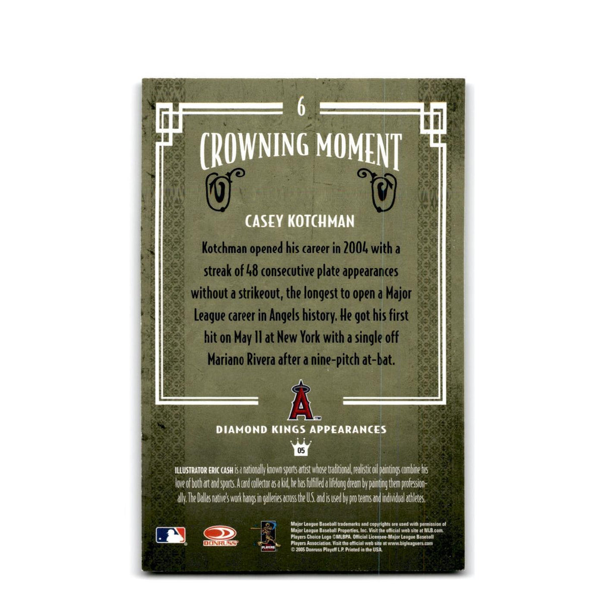 2005 Donruss Diamond Kings Casey Kotchman Angels #6
