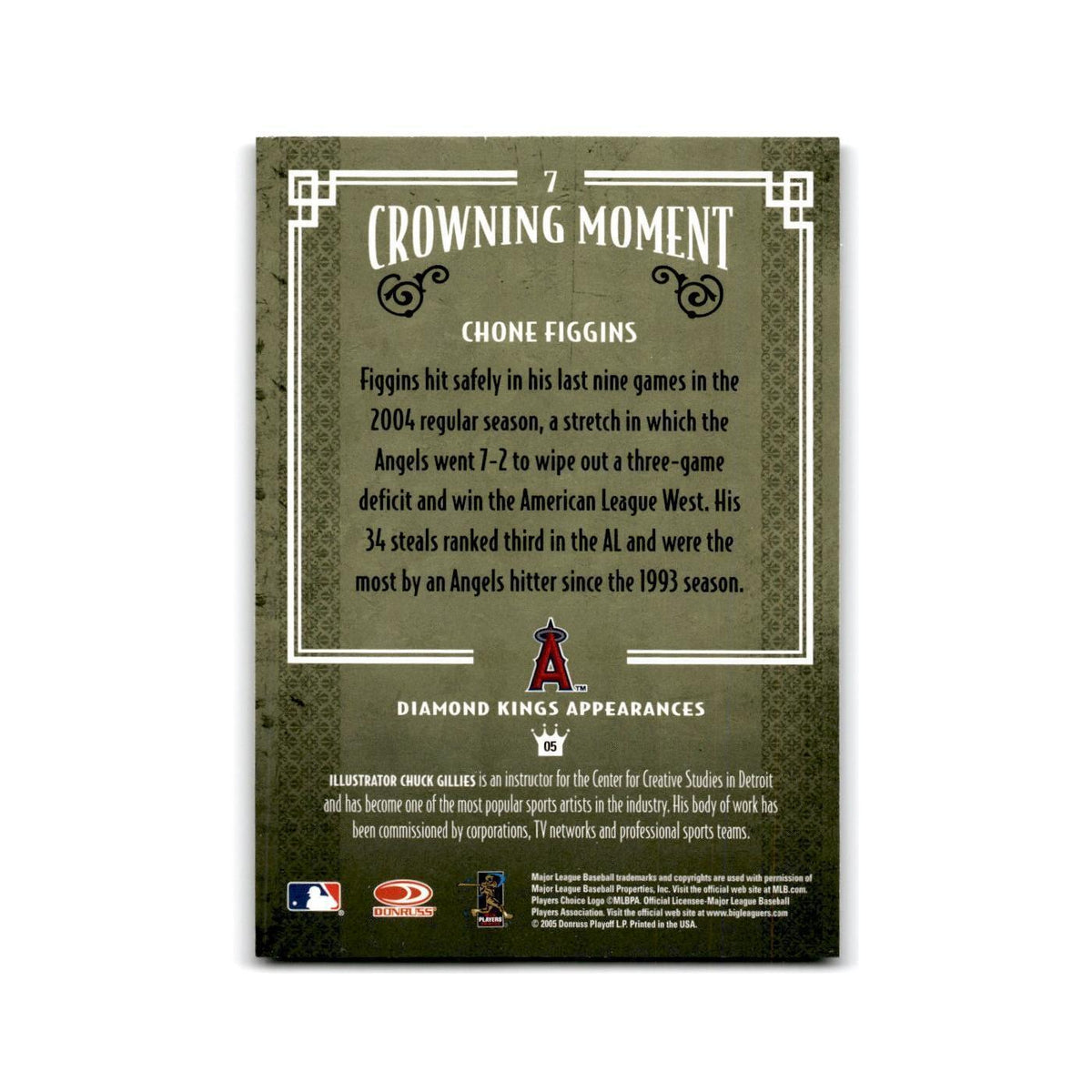 2005 Donruss Diamond Kings Chone Figgins Angels #7