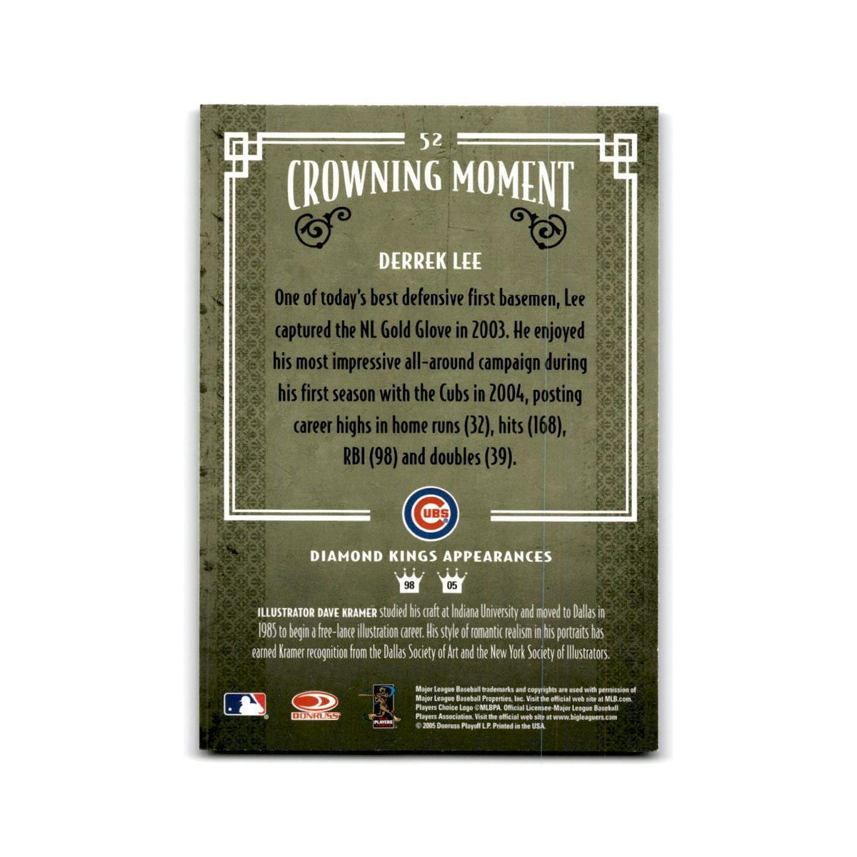 2005 Donruss Diamond Kings Derrek Lee Cubs #52