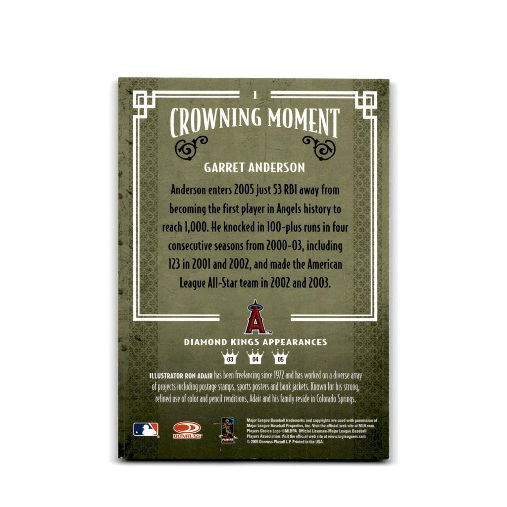 2005 Donruss Diamond Kings Garret Anderson Angels #1
