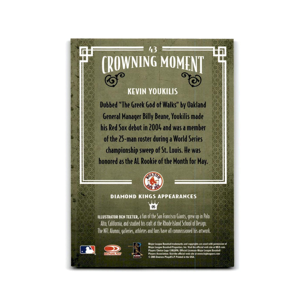 2005 Donruss Diamond Kings Kevin Youkilis Red Sox #43