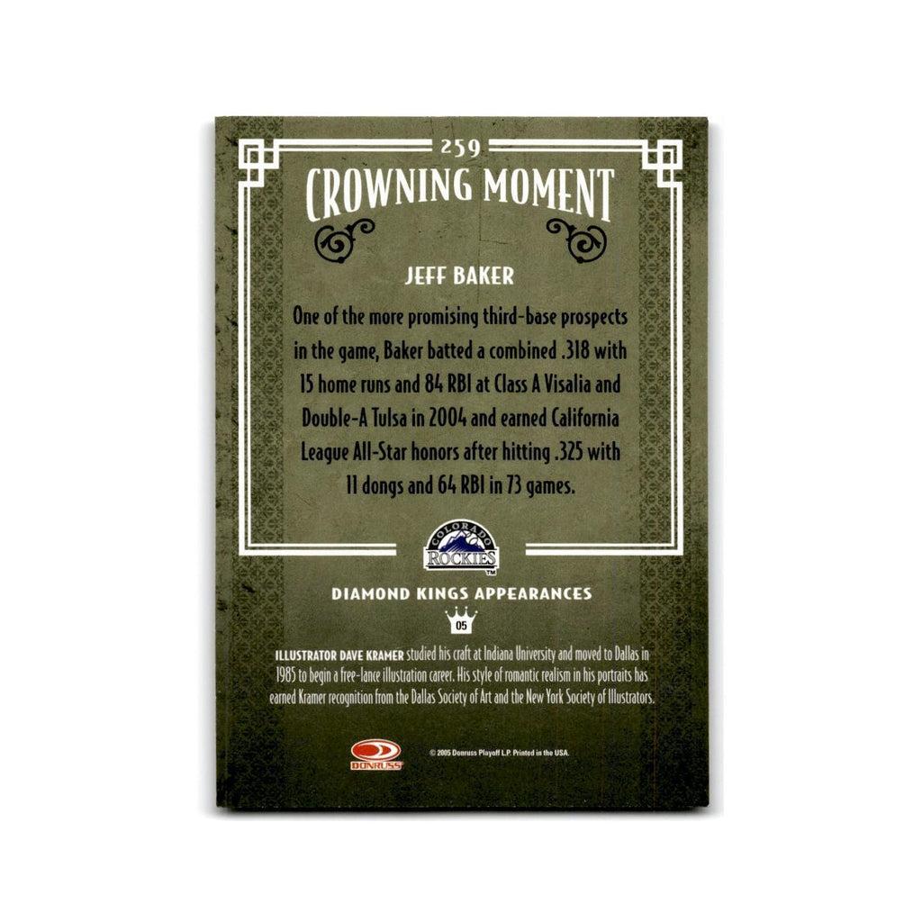 2005 Donruss Diamond Kings Jeff Baker Rockies #259