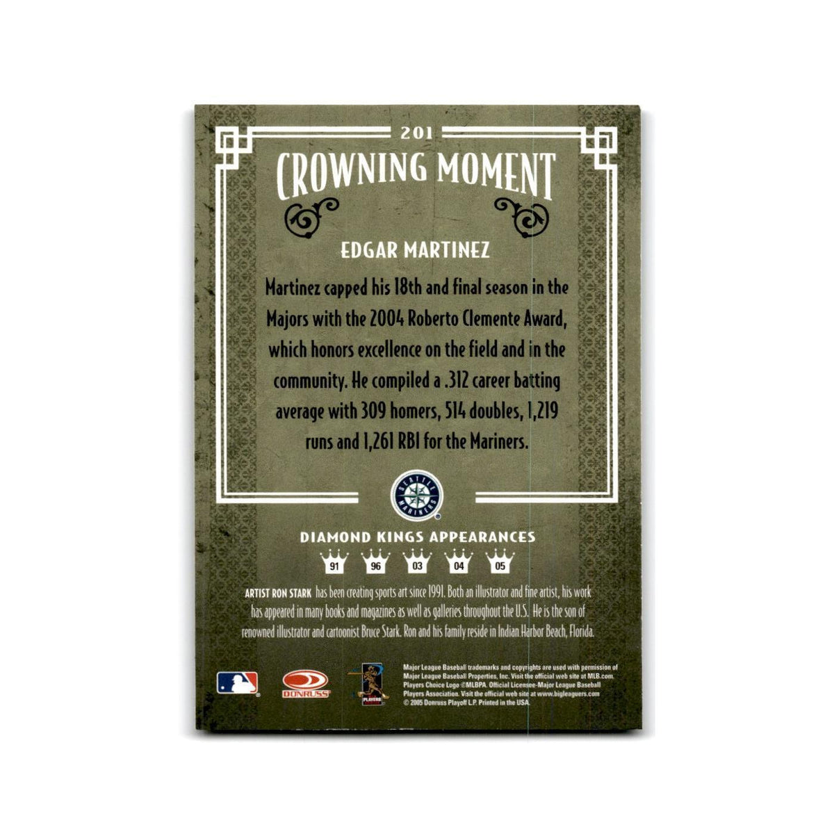 2005 Donruss Diamond Kings Edgar Martinez Mariners #201