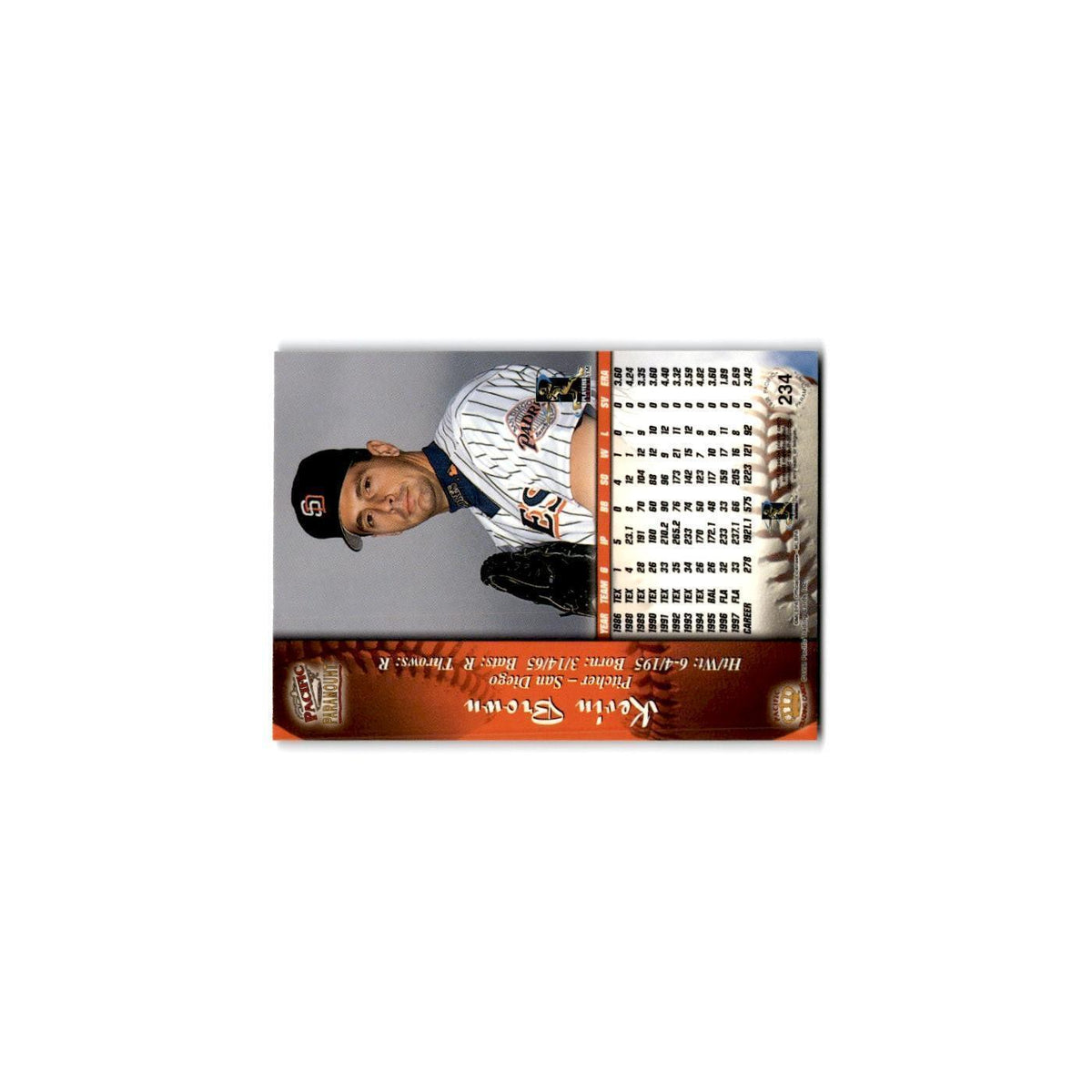 1998 Pacific Paramount Kevin Brown Padres #234
