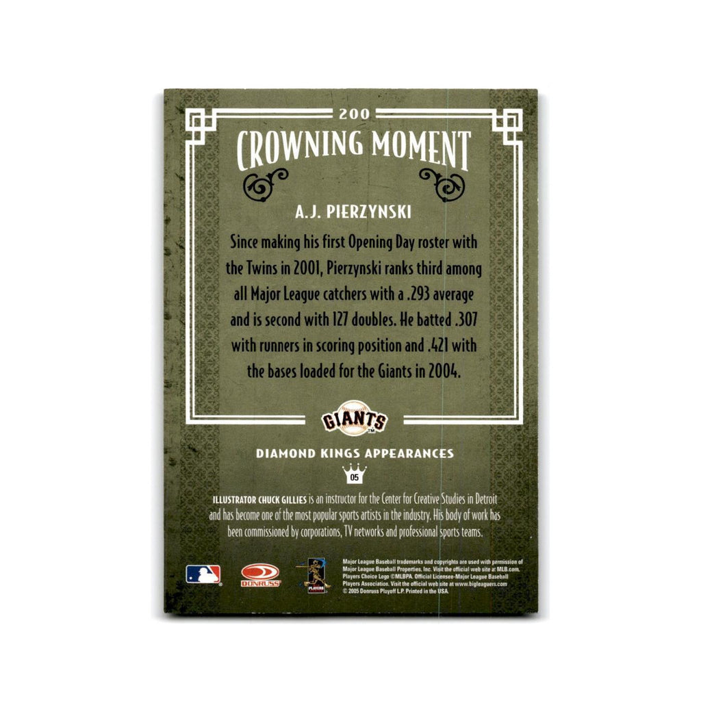 2005 Donruss Diamond Kings A.J. Pierzynski Giants #200