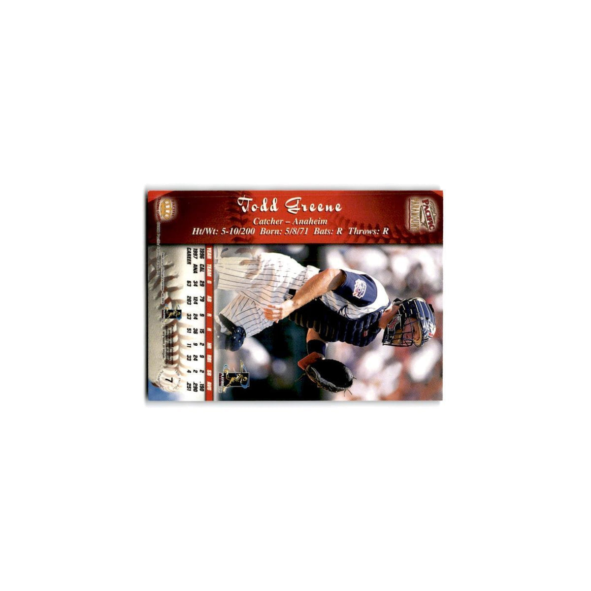 1998 Pacific Paramount Todd Greene Angels #7
