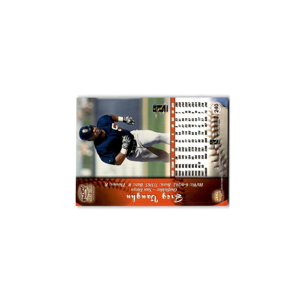 1998 Pacific Paramount Greg Vaughn Padres #240