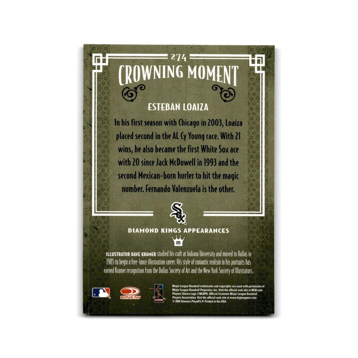 2005 Donruss Diamond Kings Esteban Loaiza White Sox #274