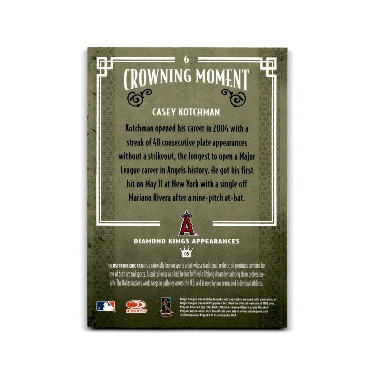 2005 Donruss Diamond Kings Casey Kotchman Angels #6