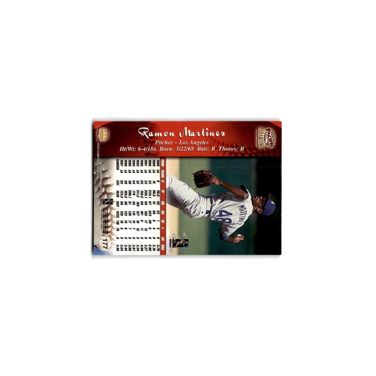 1998 Pacific Paramount Ramon Martinez Dodgers #177