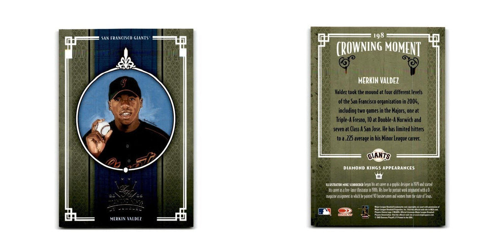 2005 Donruss Diamond Kings Merkin Valdez Giants #198