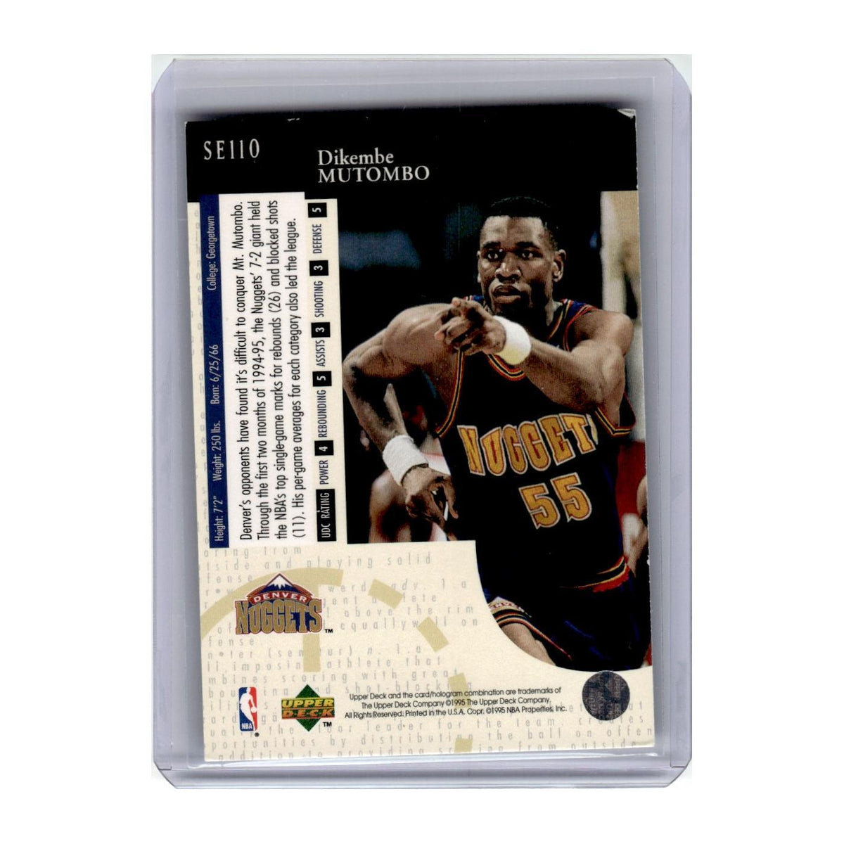 1995 Upper Deck Special Edition Dikembe Mutombo Nuggets #SE110