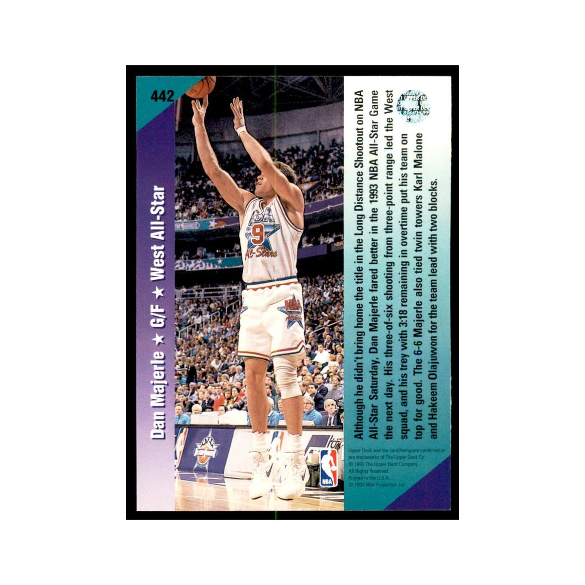 1992 Upper Deck Dan Majerle Basketball Cards #442