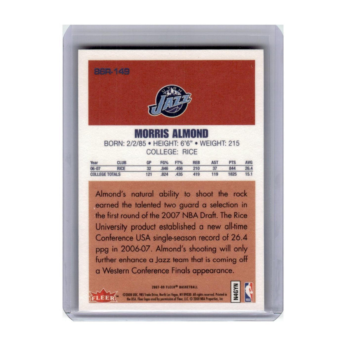 2007 Fleer 86-87 Retro Morris Almond Jazz #86R-149