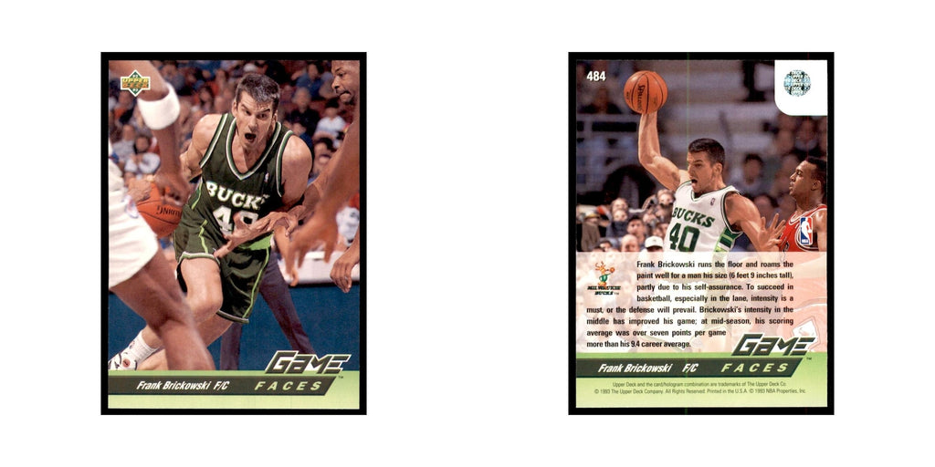 1992 Upper Deck Frank Brickowski Basketball Cards #484